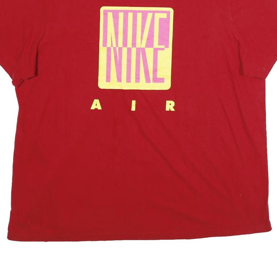 NIKE Mens Red Graphic T-Shirt 2XL Short Sleeve Crew Neck Cotton Comfort