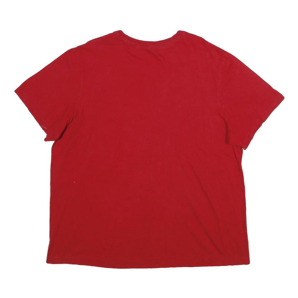 NIKE Mens Red Graphic T-Shirt 2XL Short Sleeve Crew Neck Cotton Comfort