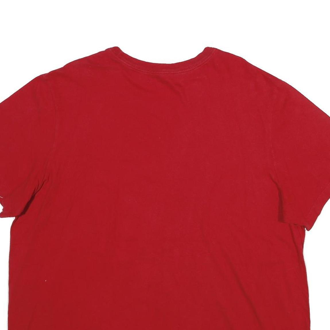 NIKE Mens Red Graphic T-Shirt 2XL Short Sleeve Crew Neck Cotton Comfort