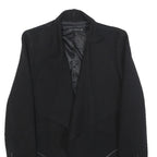 ZARA WOMAN Womens Black Wool Blend Jacket XS Woolblend Asymmetric Hem Zipper