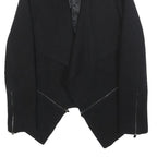ZARA WOMAN Womens Black Wool Blend Jacket XS Woolblend Asymmetric Hem Zipper