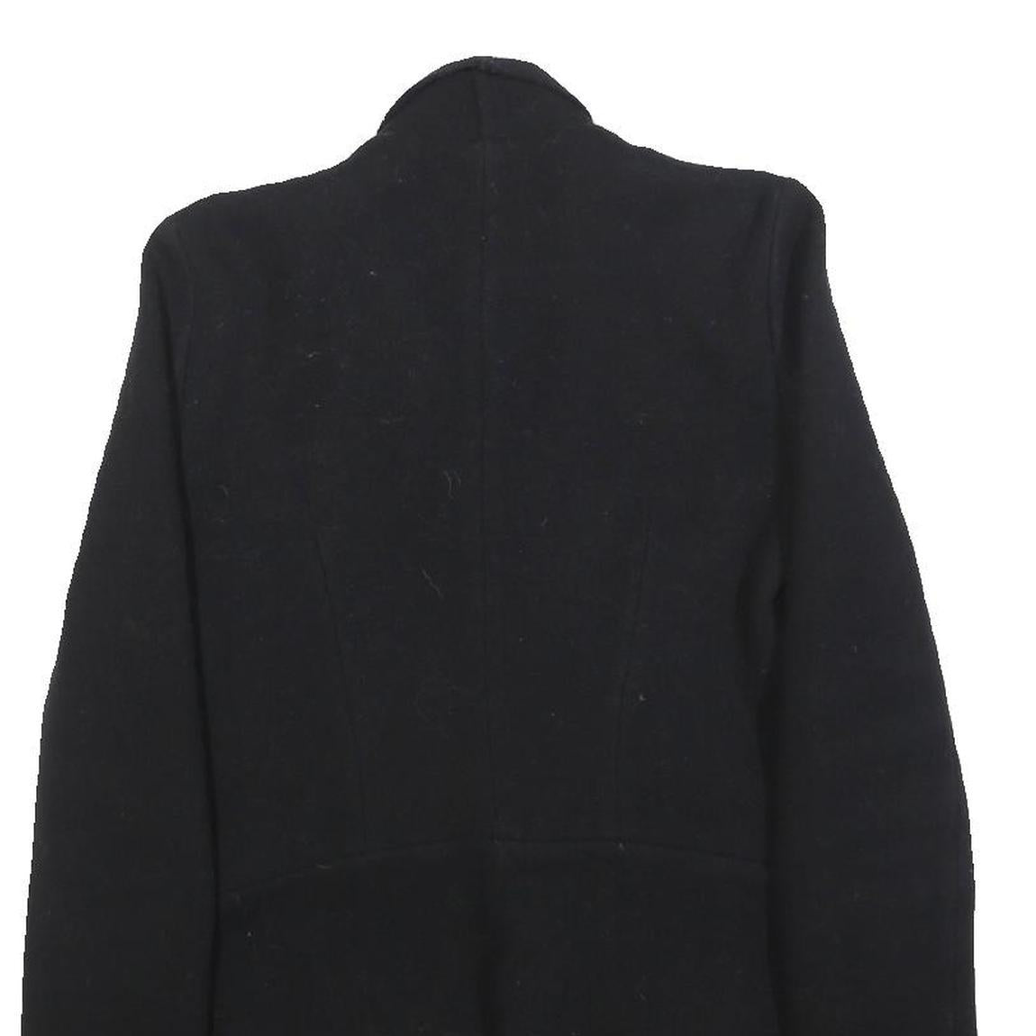 ZARA WOMAN Womens Black Wool Blend Jacket XS Woolblend Asymmetric Hem Zipper