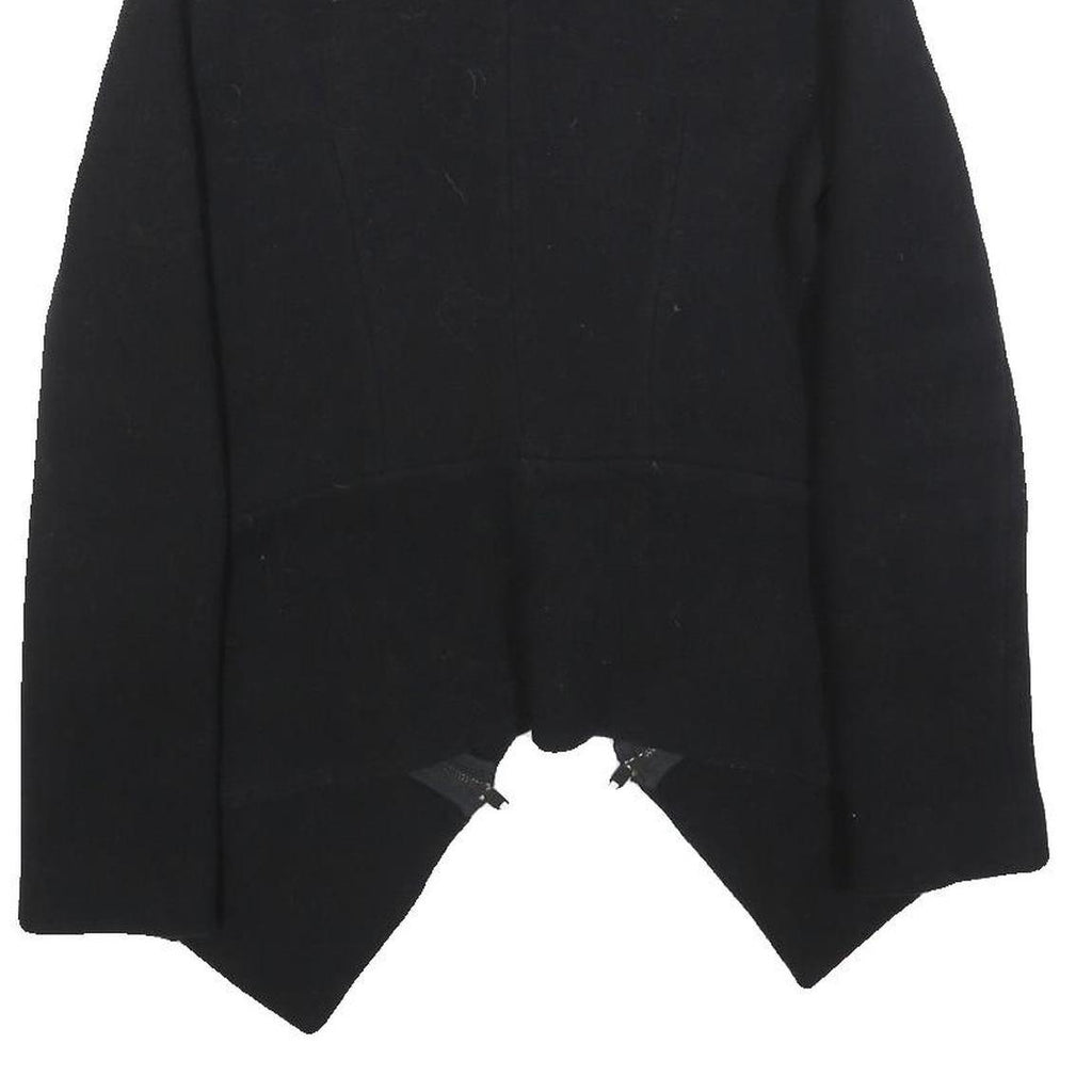 ZARA WOMAN Womens Black Wool Blend Jacket XS Woolblend Asymmetric Hem Zipper