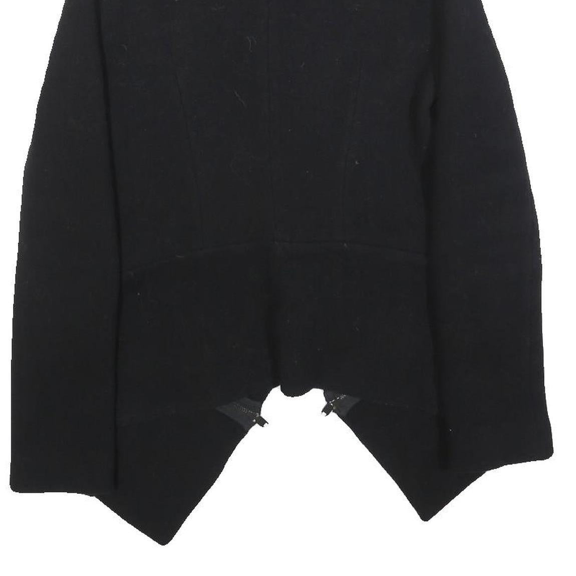 ZARA WOMAN Womens Black Wool Blend Jacket XS Woolblend Asymmetric Hem Zipper