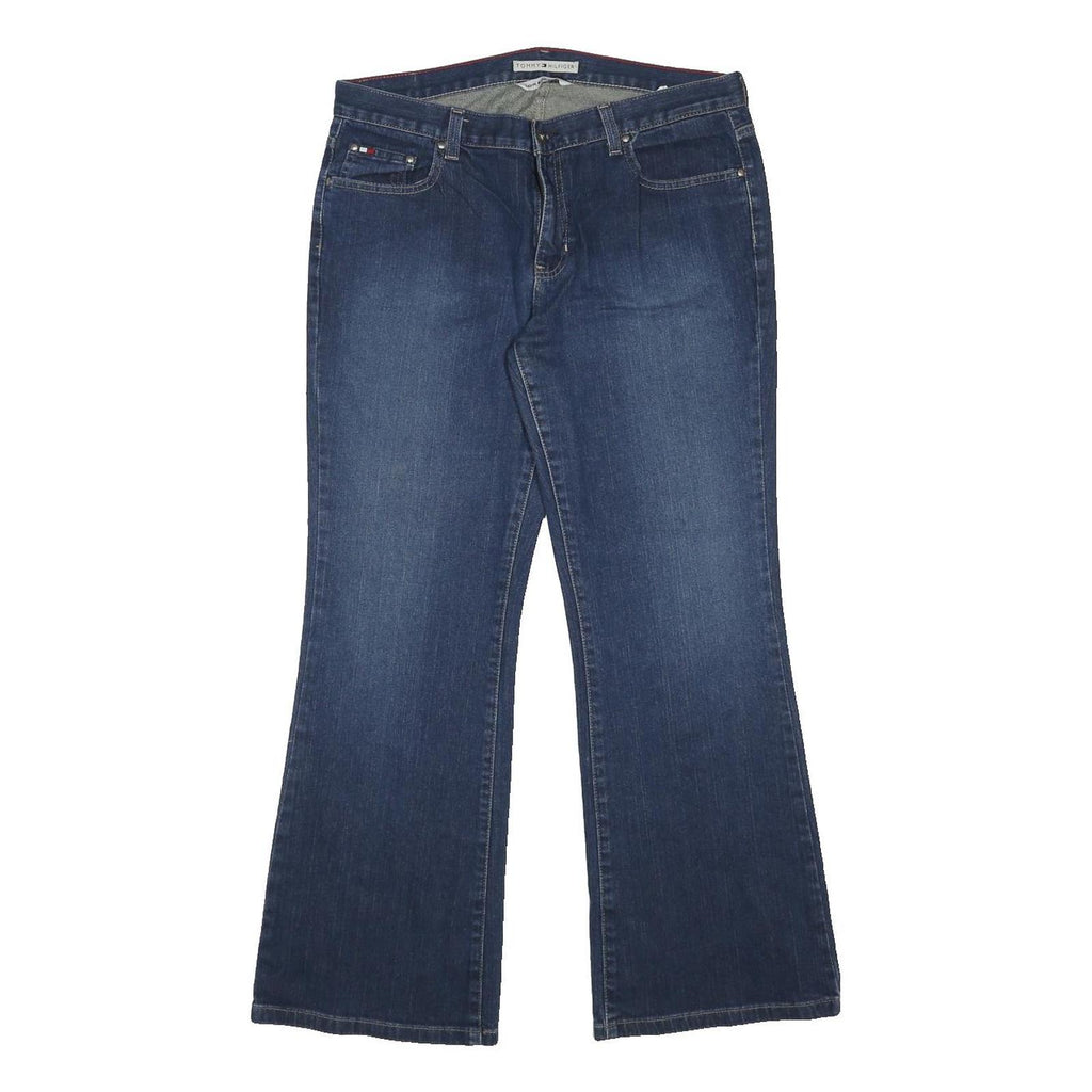 TOMMY HILFIGER Womens Jeans Blue Loose Flared Denim Medium W34 L30 Button