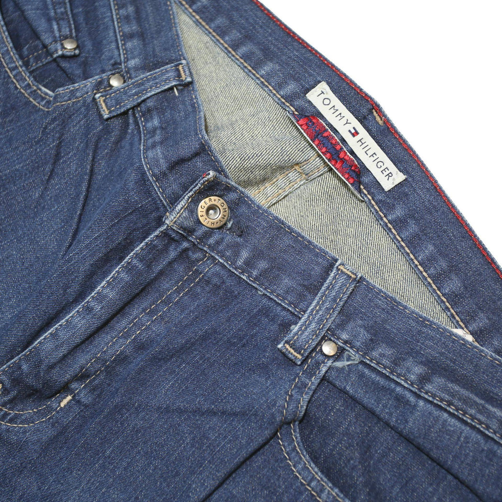 TOMMY HILFIGER Womens Jeans Blue Loose Flared Denim Medium W34 L30 Button
