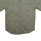 DULUTH Mens Green Casual Shirt M Cotton Blend Short Sleeve Button Pockets