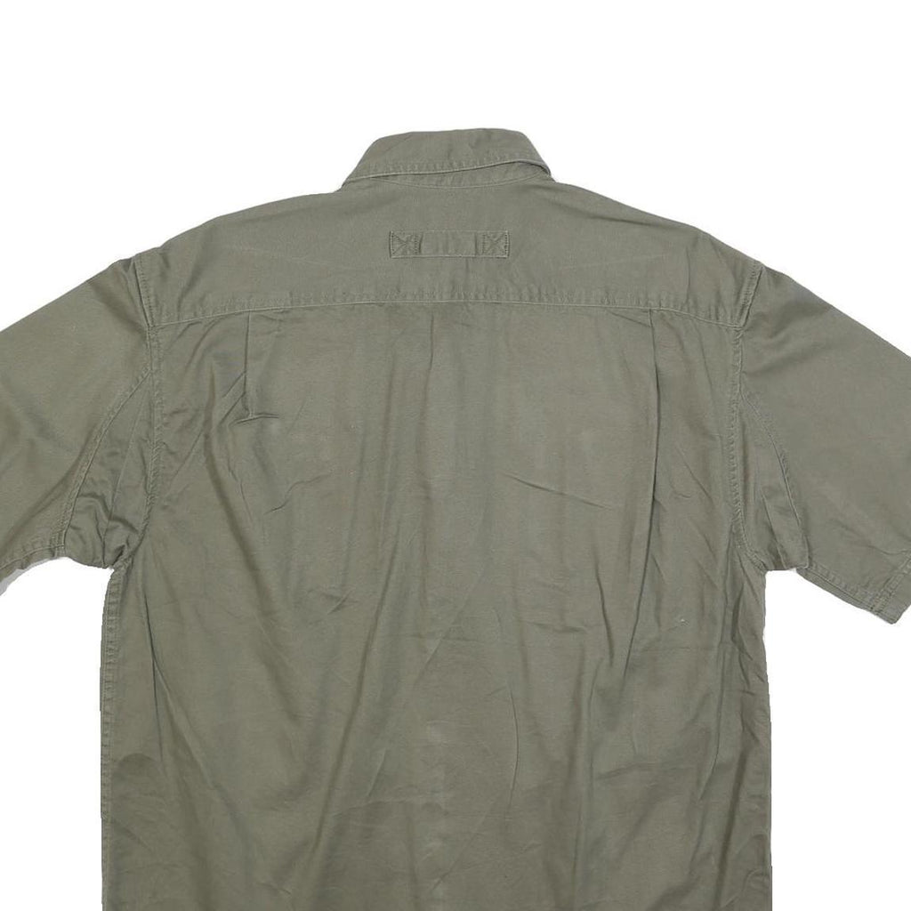 DULUTH Mens Green Casual Shirt M Cotton Blend Short Sleeve Button Pockets