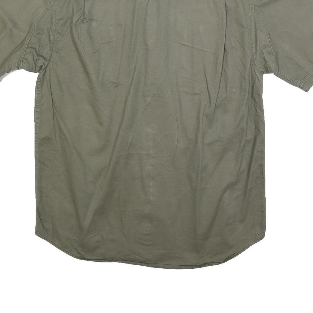 DULUTH Mens Green Casual Shirt M Cotton Blend Short Sleeve Button Pockets