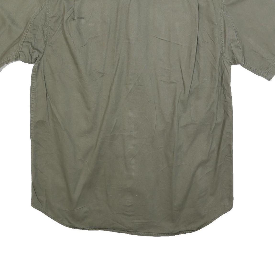 DULUTH Mens Green Casual Shirt M Cotton Blend Short Sleeve Button Pockets