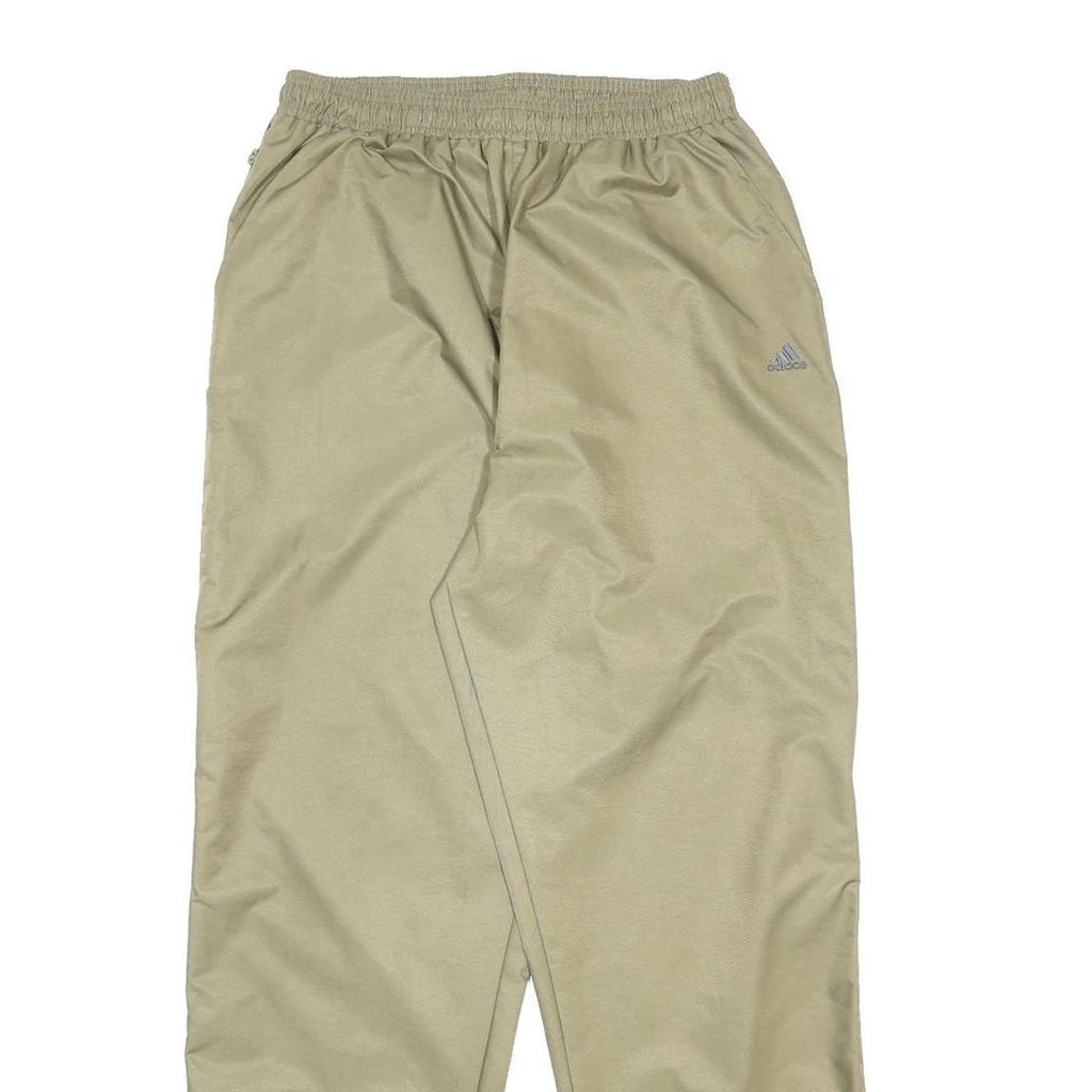 ADIDAS Mens Joggers Beige L W28 L30 Nylon Relaxed Straight Zip Track Pants