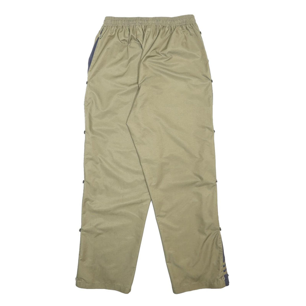 ADIDAS Mens Joggers Beige L W28 L30 Nylon Relaxed Straight Zip Track Pants