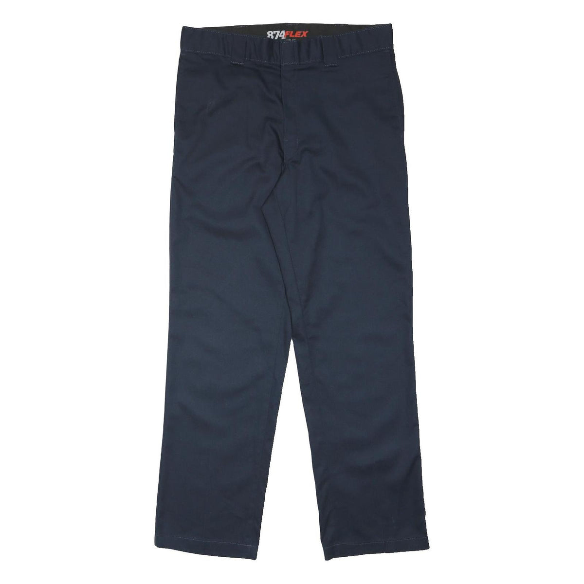 DICKIES Mens Navy Blue Polyester Blend Regular Fit Straight Leg Trousers W34 L32