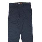 DICKIES Mens Navy Blue Polyester Blend Regular Fit Straight Leg Trousers W34 L32
