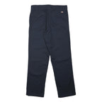 DICKIES Mens Navy Blue Polyester Blend Regular Fit Straight Leg Trousers W34 L32