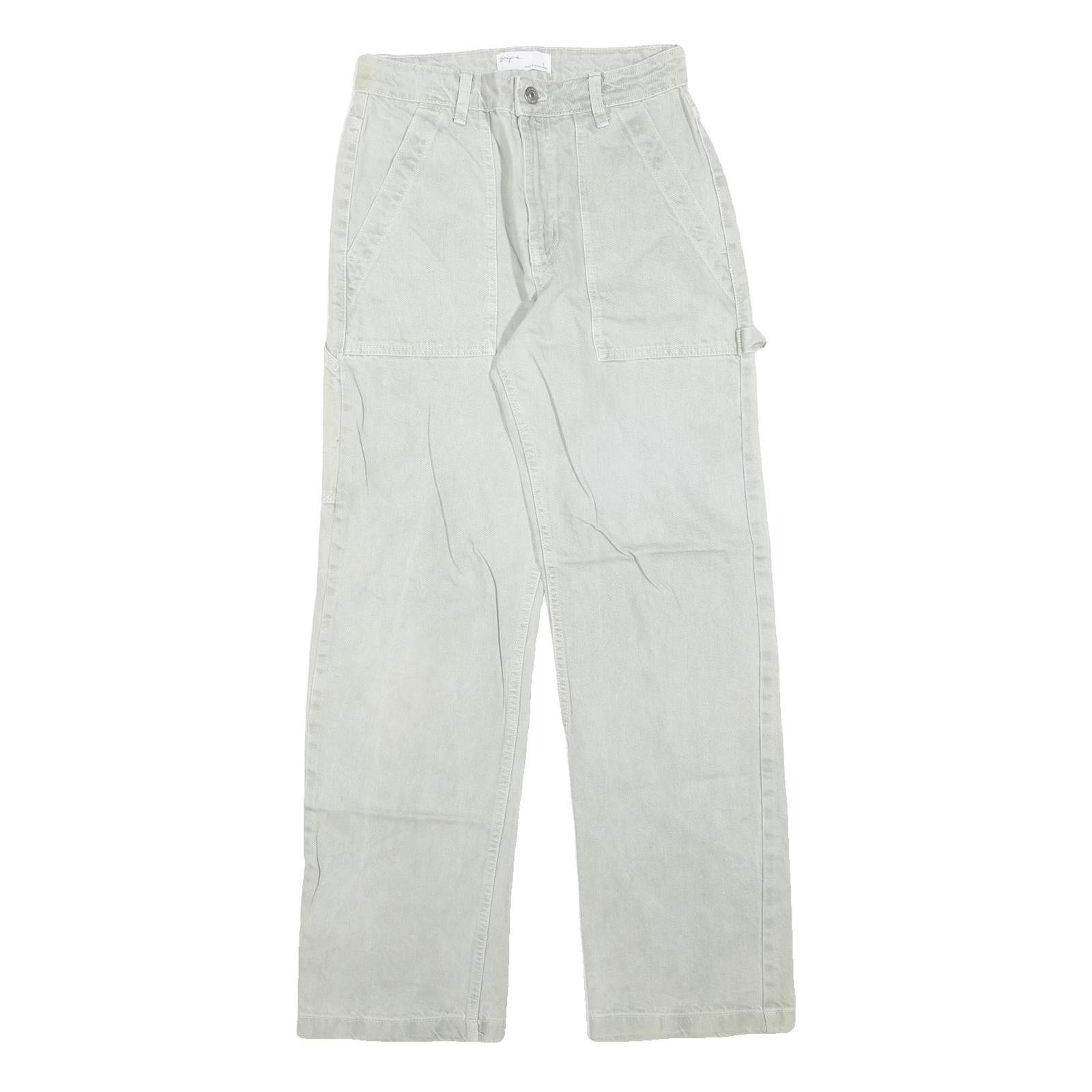 SUPRE Womens Jeans White Relaxed Straight Denim W26 L30 Casual Cotton Blend