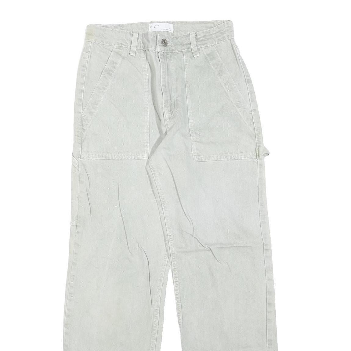 SUPRE Womens Jeans White Relaxed Straight Denim W26 L30 Casual Cotton Blend