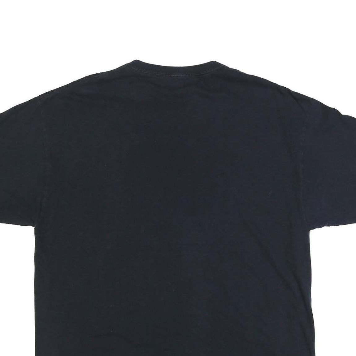 RUSSELL ATHLETIC Mens Black Huskies Football Graphic T-Shirt XL Crew Neck Short