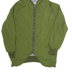 LESARA Womens Green Olive Hooded Jacket S Polyester Blend Casual Zip Up Hood