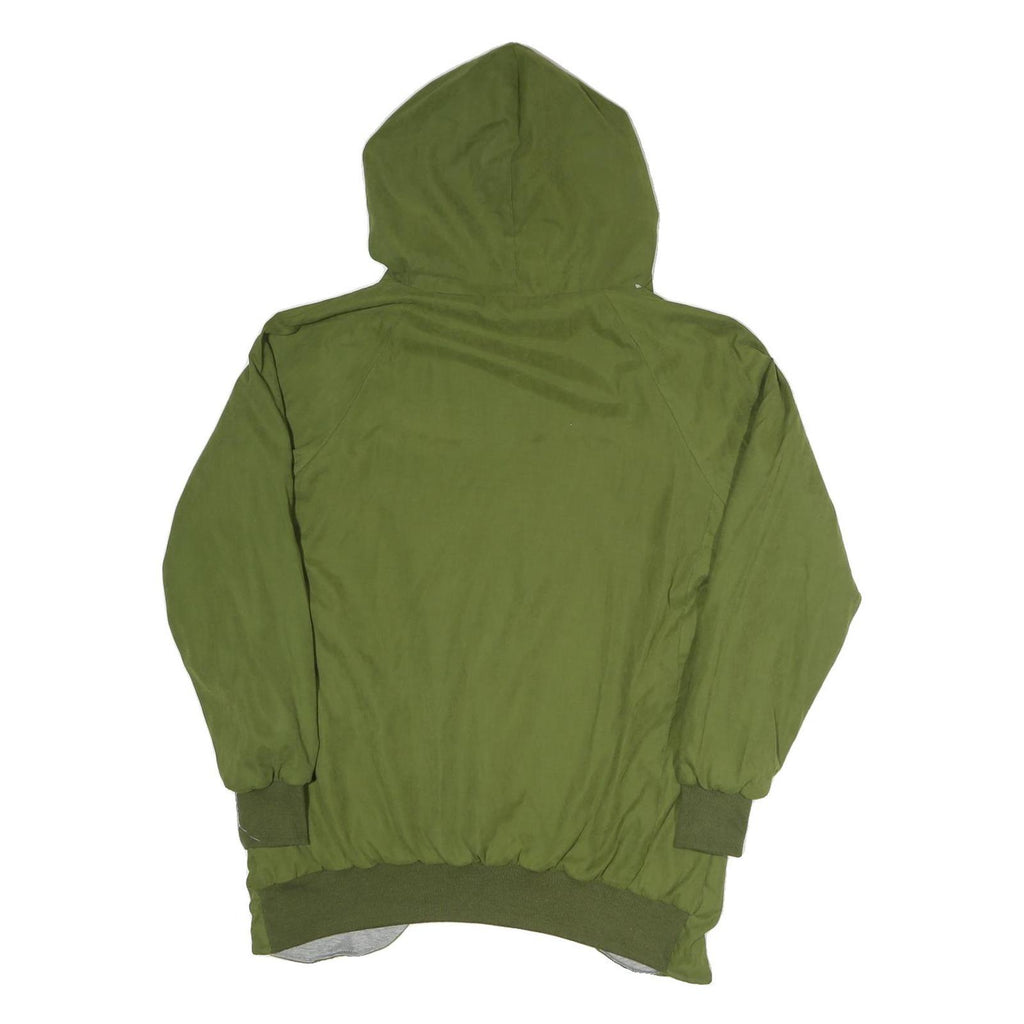 LESARA Womens Green Olive Hooded Jacket S Polyester Blend Casual Zip Up Hood