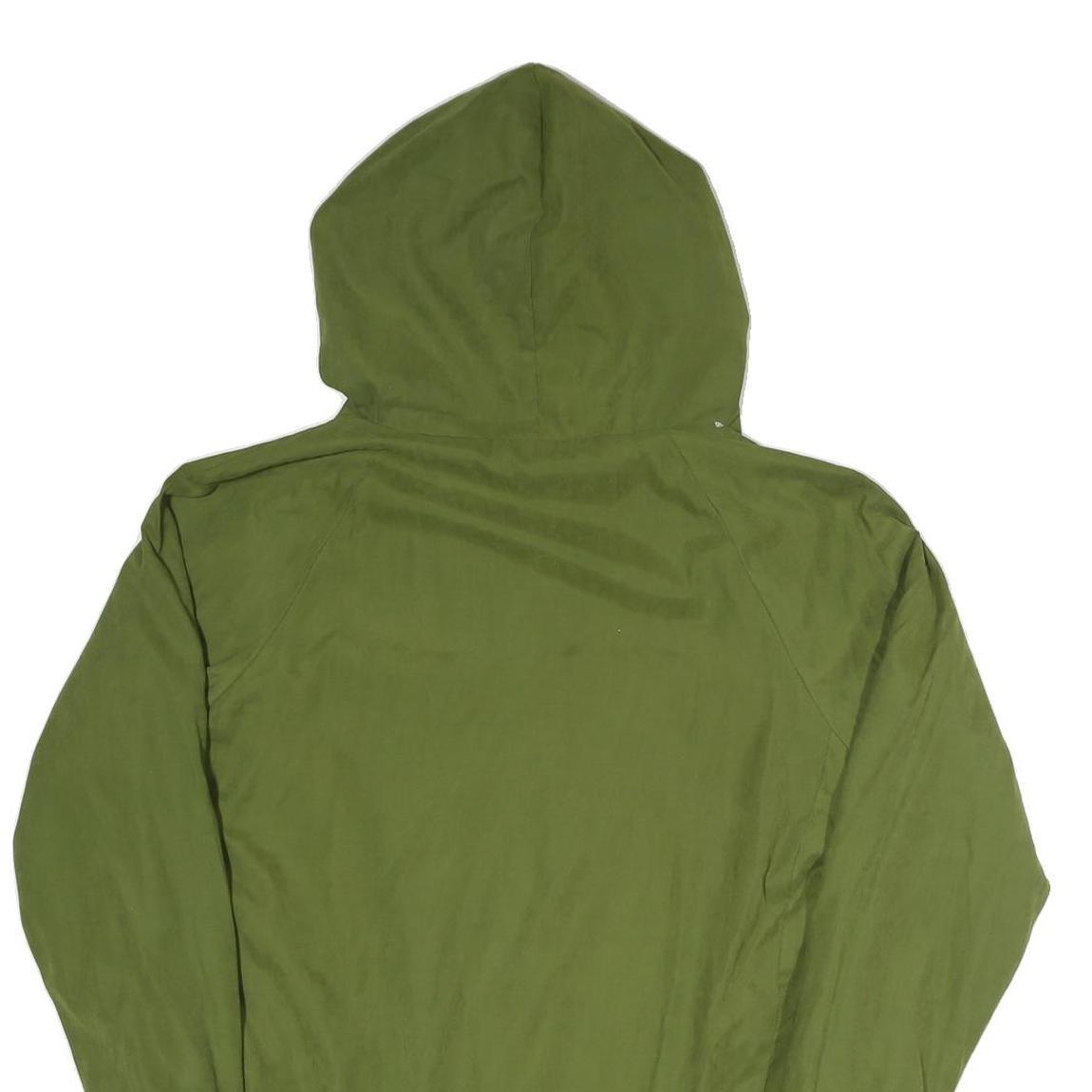 LESARA Womens Green Olive Hooded Jacket S Polyester Blend Casual Zip Up Hood