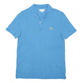 LACOSTE Mens Blue Short Sleeve Plain M Polo Shirt Cotton Blend Casual