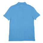 LACOSTE Mens Blue Short Sleeve Plain M Polo Shirt Cotton Blend Casual