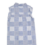 TOMMY HILFIGER Womens Blue & White Patchwork Sleeveless Shirt Dress Cotton Blend