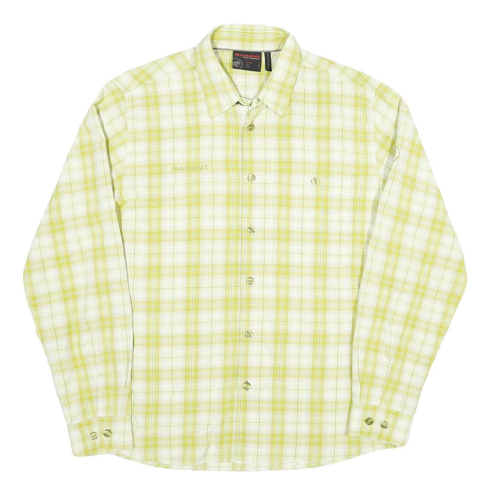 MAMMUT Mens Green & White Check Shirt M Cotton Blend Casual Outdoor