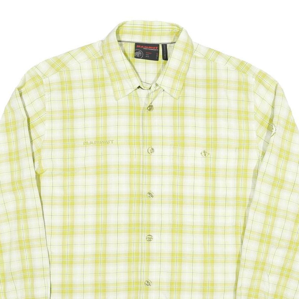 MAMMUT Mens Green & White Check Shirt M Cotton Blend Casual Outdoor