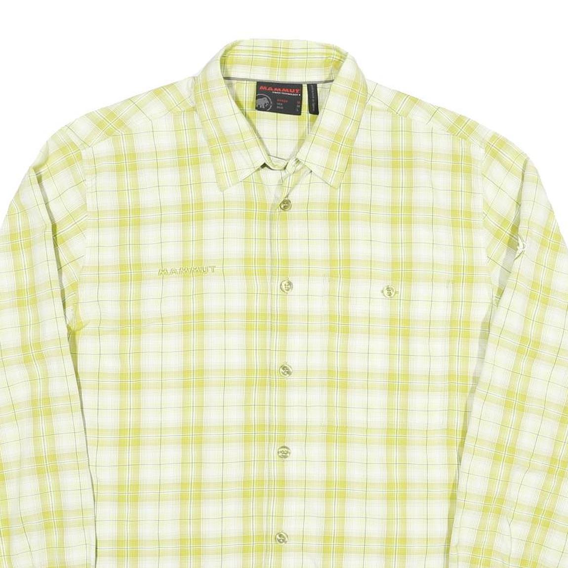 MAMMUT Mens Green & White Check Shirt M Cotton Blend Casual Outdoor