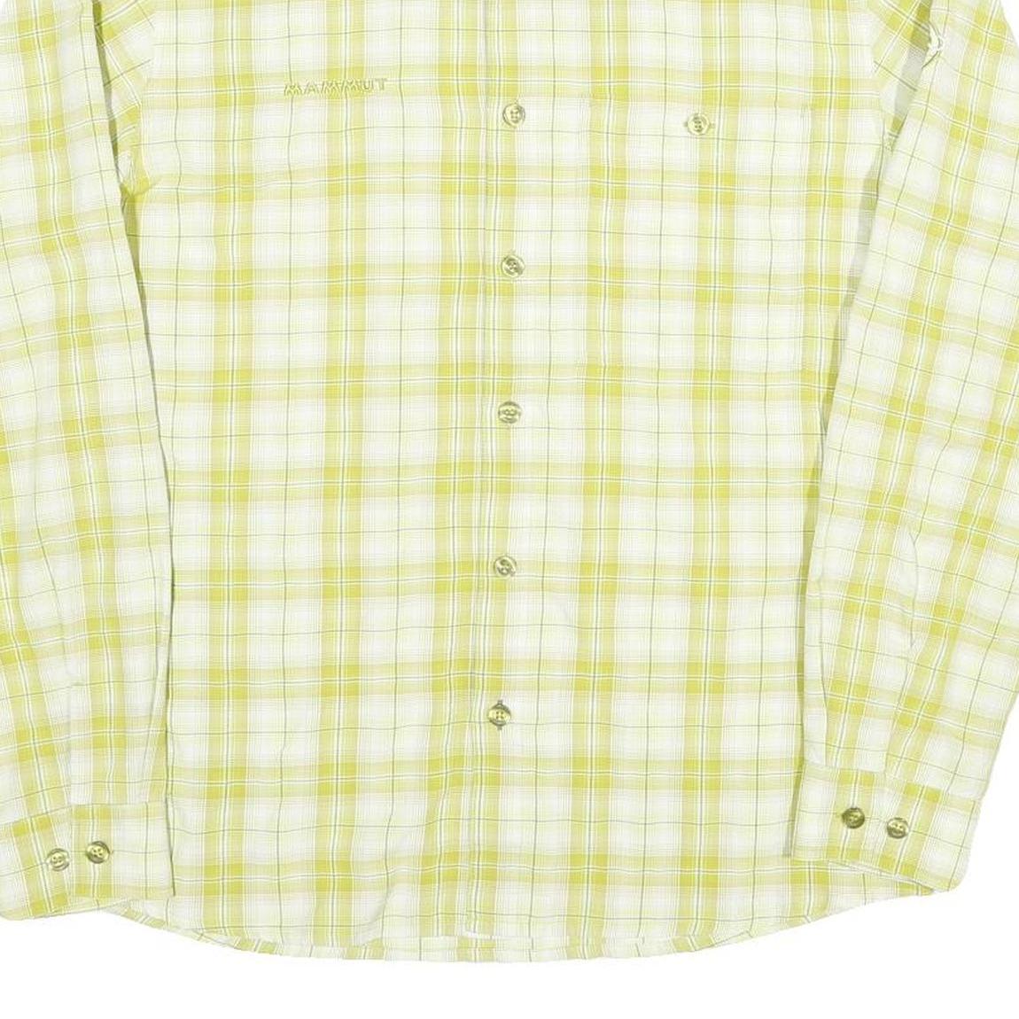 MAMMUT Mens Green & White Check Shirt M Cotton Blend Casual Outdoor