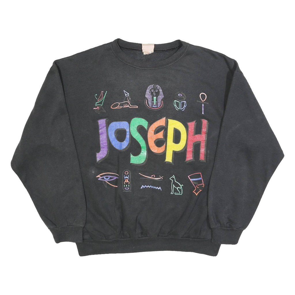 MILLENITEX Mens Black Joseph Crew Neck M Sweatshirt Colourful Print Pullover