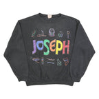 MILLENITEX Mens Black Joseph Crew Neck M Sweatshirt Colourful Print Pullover