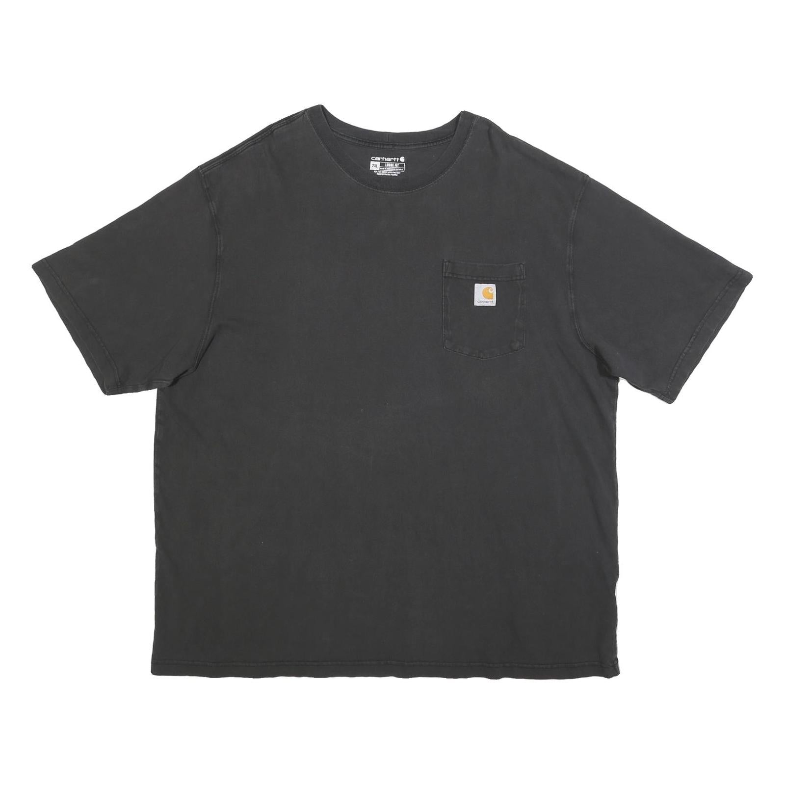 CARHARTT Mens Black & Cotton Blend Pocket T-Shirt 2XL Short Sleeve Crew Neck