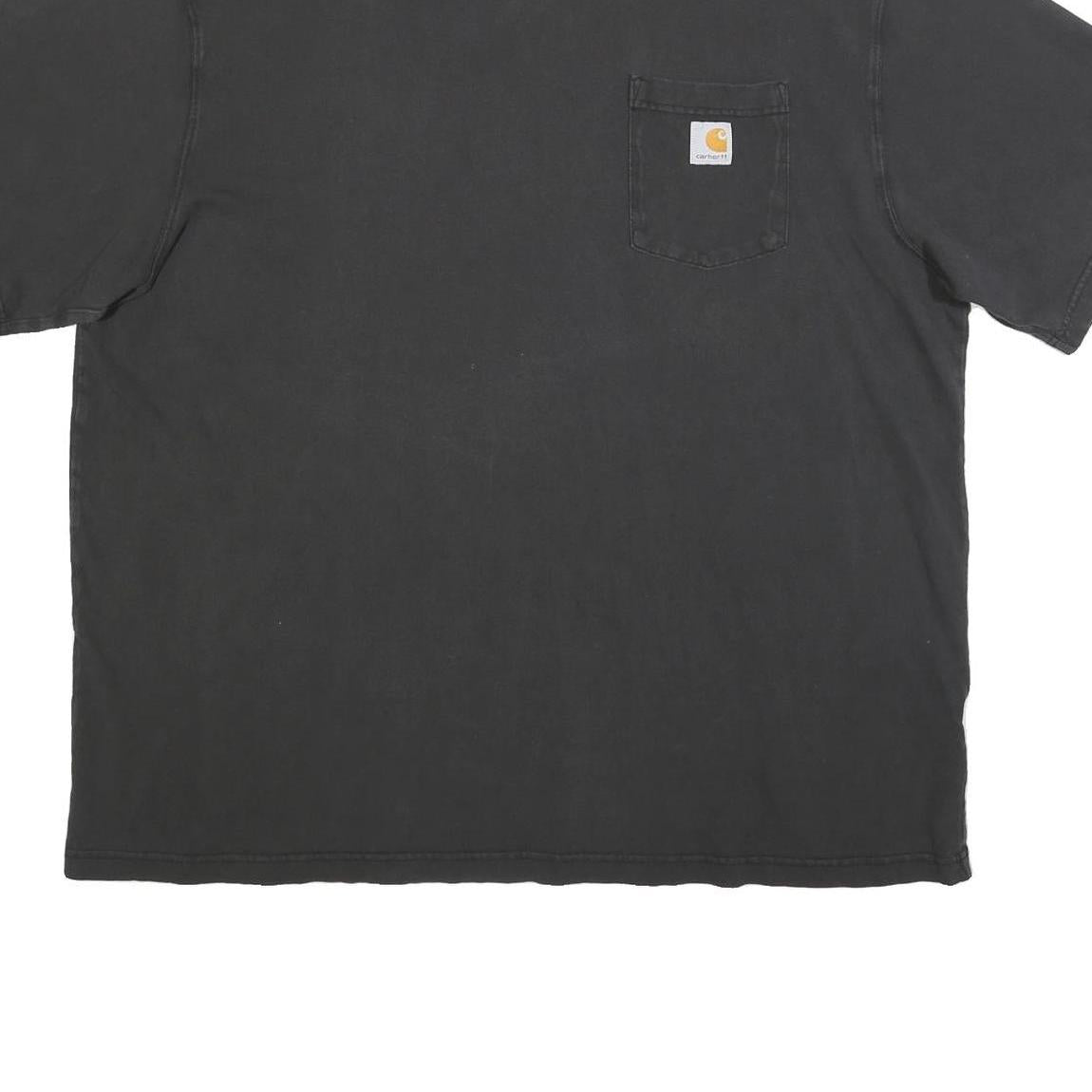 CARHARTT Mens Black & Cotton Blend Pocket T-Shirt 2XL Short Sleeve Crew Neck