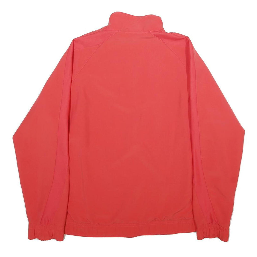 REEBOK Womens Coral Pink Jacket UK 14 Polyester Plain Zip Athletic Casual