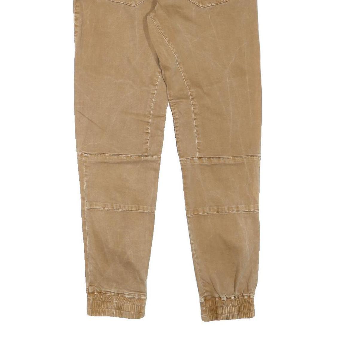 Womens Beige Cotton Blend Relaxed Drawstring Waist Trousers W28 L29 Casual