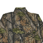 Mens Brown Green Camouflage Cotton Blend Zip Jacket XL Outdoor Plain
