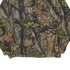 Mens Brown Green Camouflage Cotton Blend Zip Jacket XL Outdoor Plain