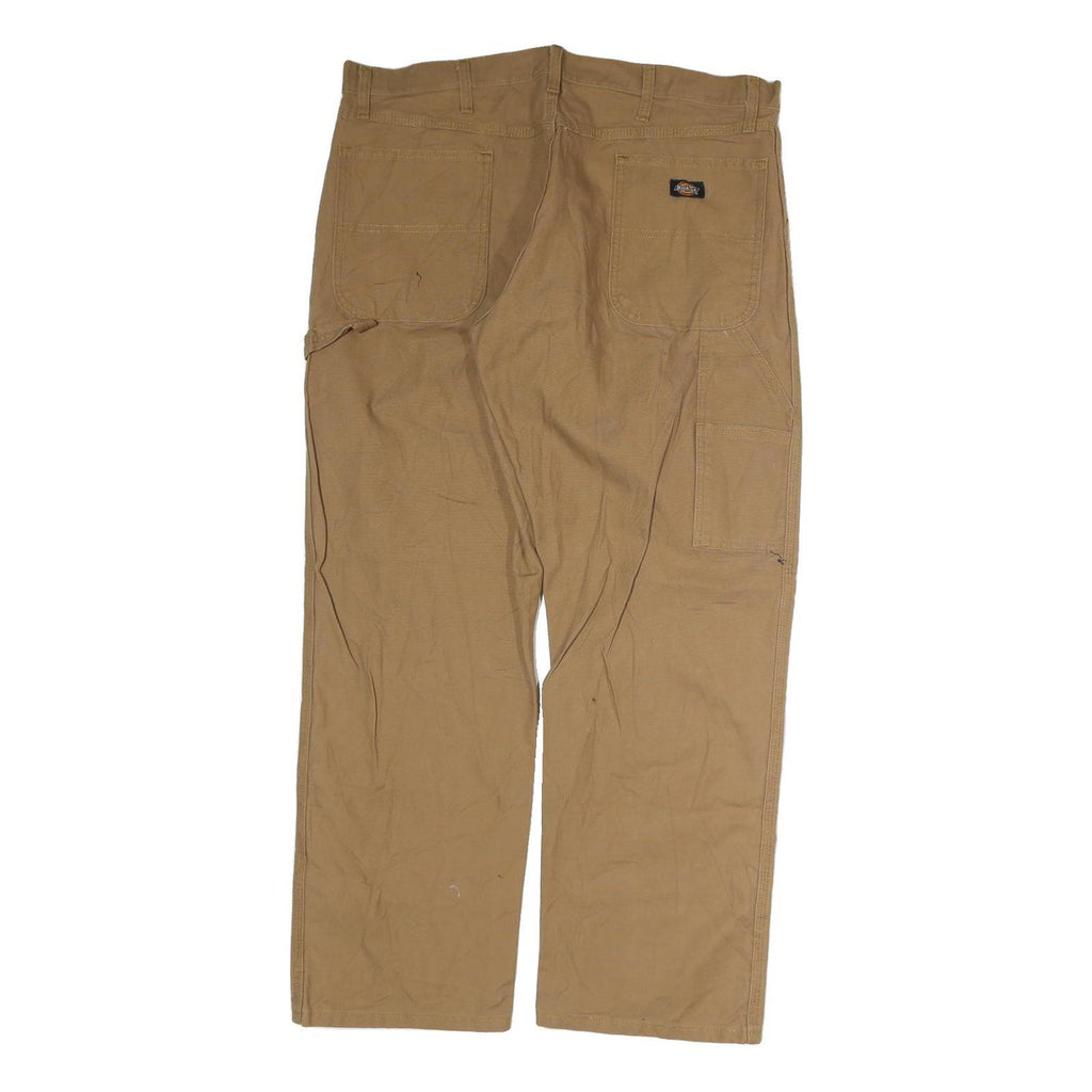 DICKIES Mens Beige Regular Straight Denim W36 L32 Workwear Zip Cotton Blend