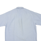 TOMMY HILFIGER Mens Blue Check Shirt XL Cotton Blend Button-Down Collar Short