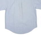TOMMY HILFIGER Mens Blue Check Shirt XL Cotton Blend Button-Down Collar Short