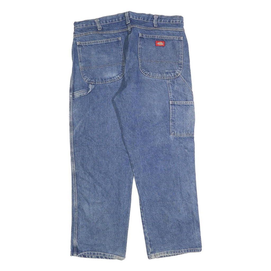 DICKIES Mens Relaxed Blue Denim Jeans W38 L30 Workwear Carpenter Style Zip