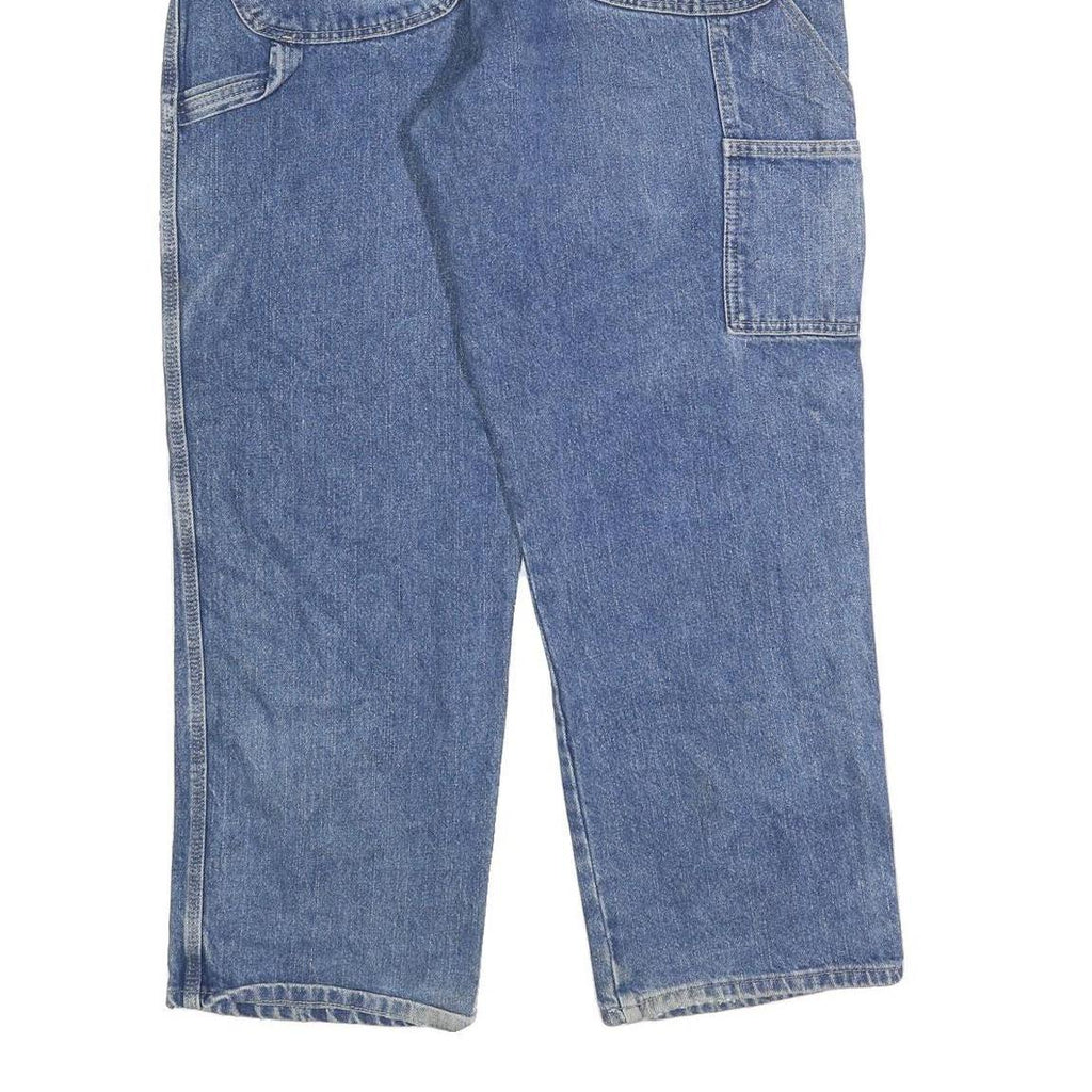 DICKIES Mens Relaxed Blue Denim Jeans W38 L30 Workwear Carpenter Style Zip