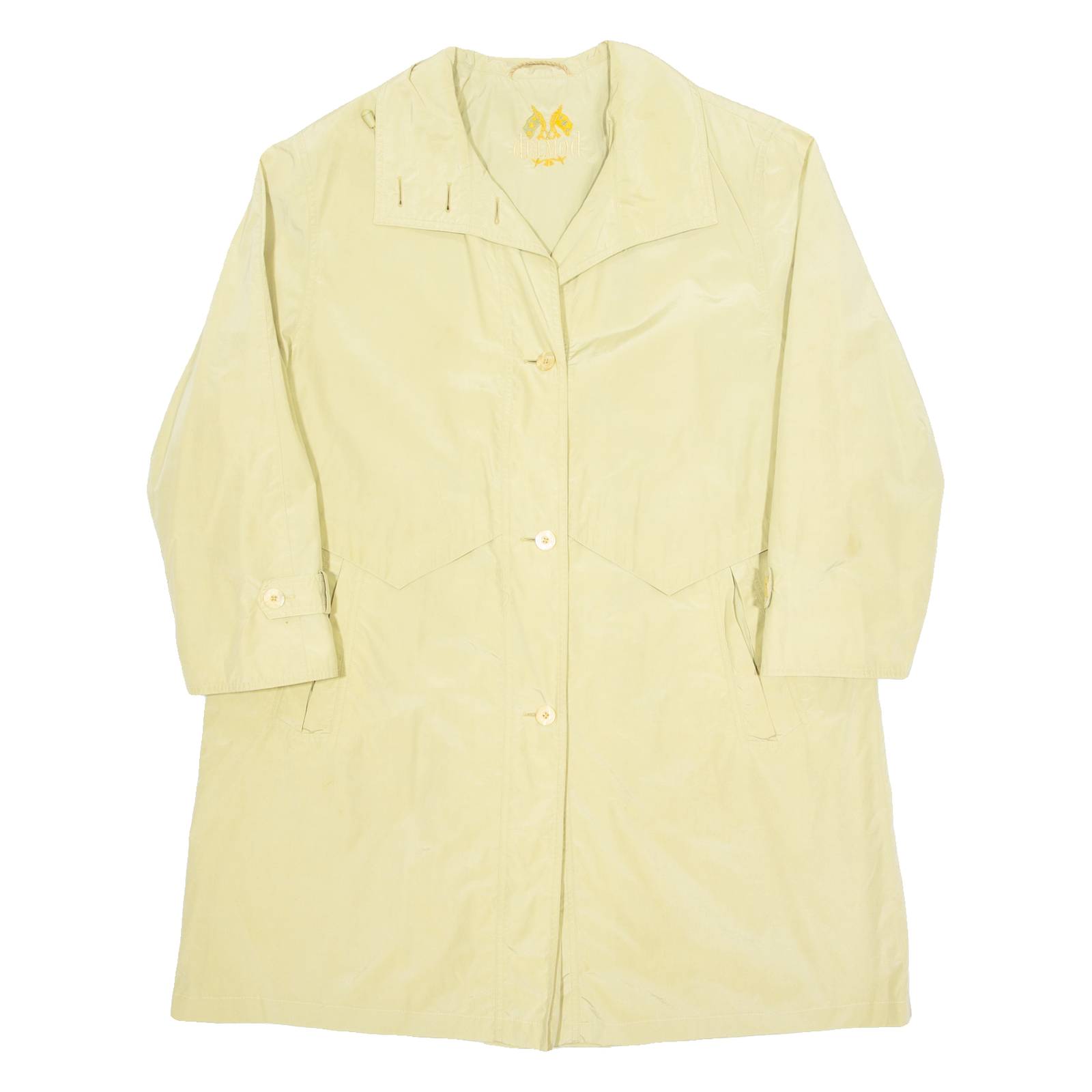 DELMOD Womens Trench Coat Cream L
