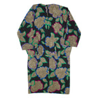 Womens Day Dress Black Floral Long Sleeve Knee Length XL