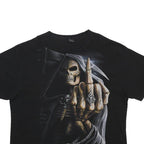 SPIRAL Mens Black Graphic T-Shirt 3XL Short Sleeve Crew Neck Gothic Skeleton