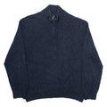 CALVIN KLEIN JEANS Mens Jumper Blue 1/4 Zip Tight Knit XL
