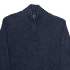 CALVIN KLEIN JEANS Mens Jumper Blue 1/4 Zip Tight Knit XL